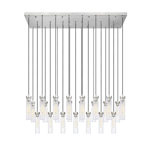 Z-Lite Beau Linear Chandelier, 23-Light, 18 In.W x 54 In.L x 12.75 In.H, Brushed Nickel/Clear 740P-23L-BN - main